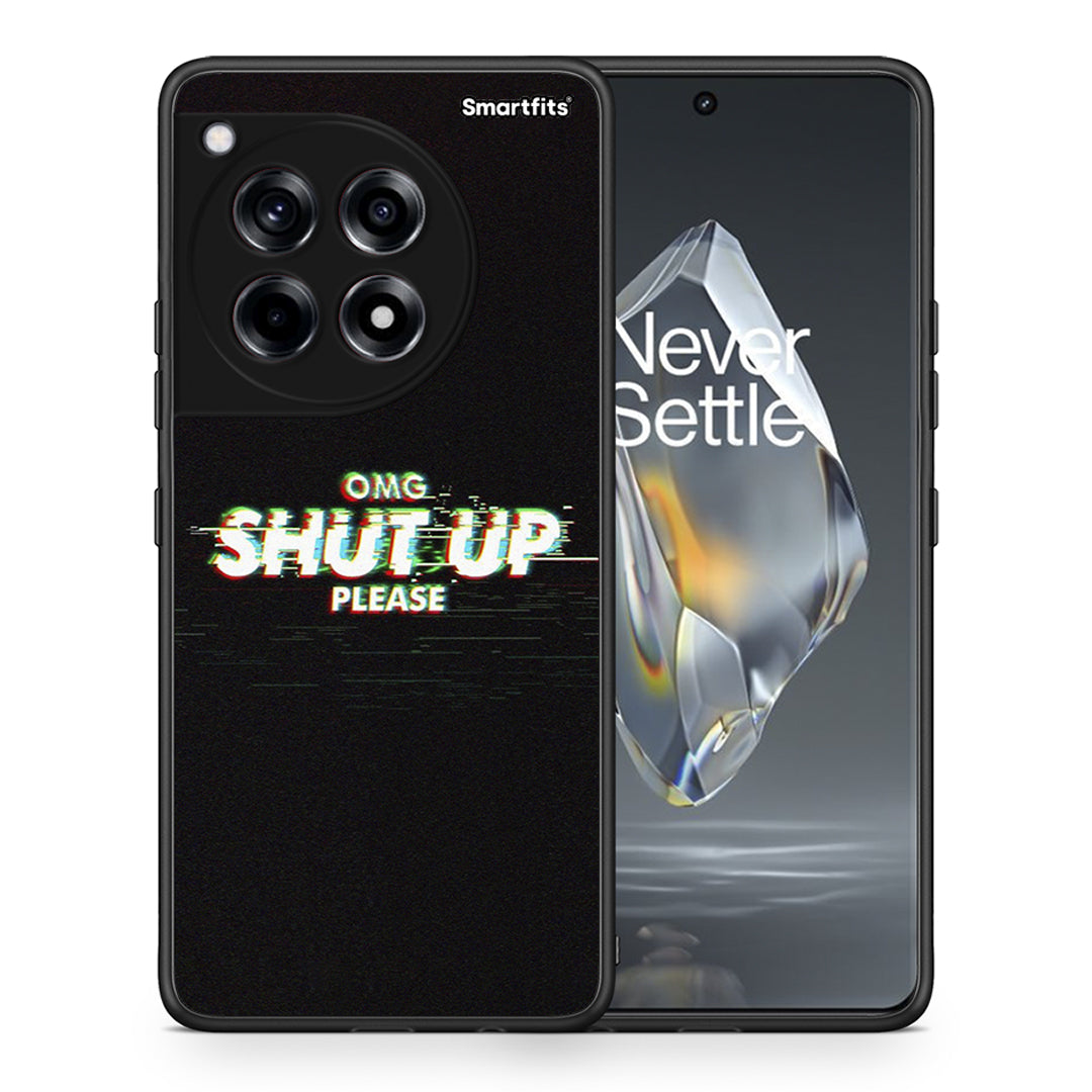 Θήκη OnePlus 12R 5G OMG ShutUp από τη Smartfits με σχέδιο στο πίσω μέρος και μαύρο περίβλημα | OnePlus 12R 5G OMG ShutUp case with colorful back and black bezels