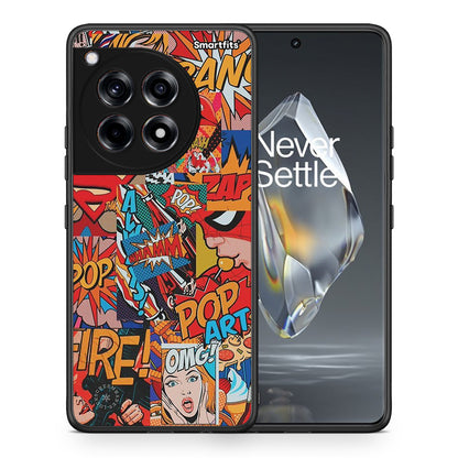Θήκη OnePlus 12R 5G PopArt OMG από τη Smartfits με σχέδιο στο πίσω μέρος και μαύρο περίβλημα | OnePlus 12R 5G PopArt OMG case with colorful back and black bezels