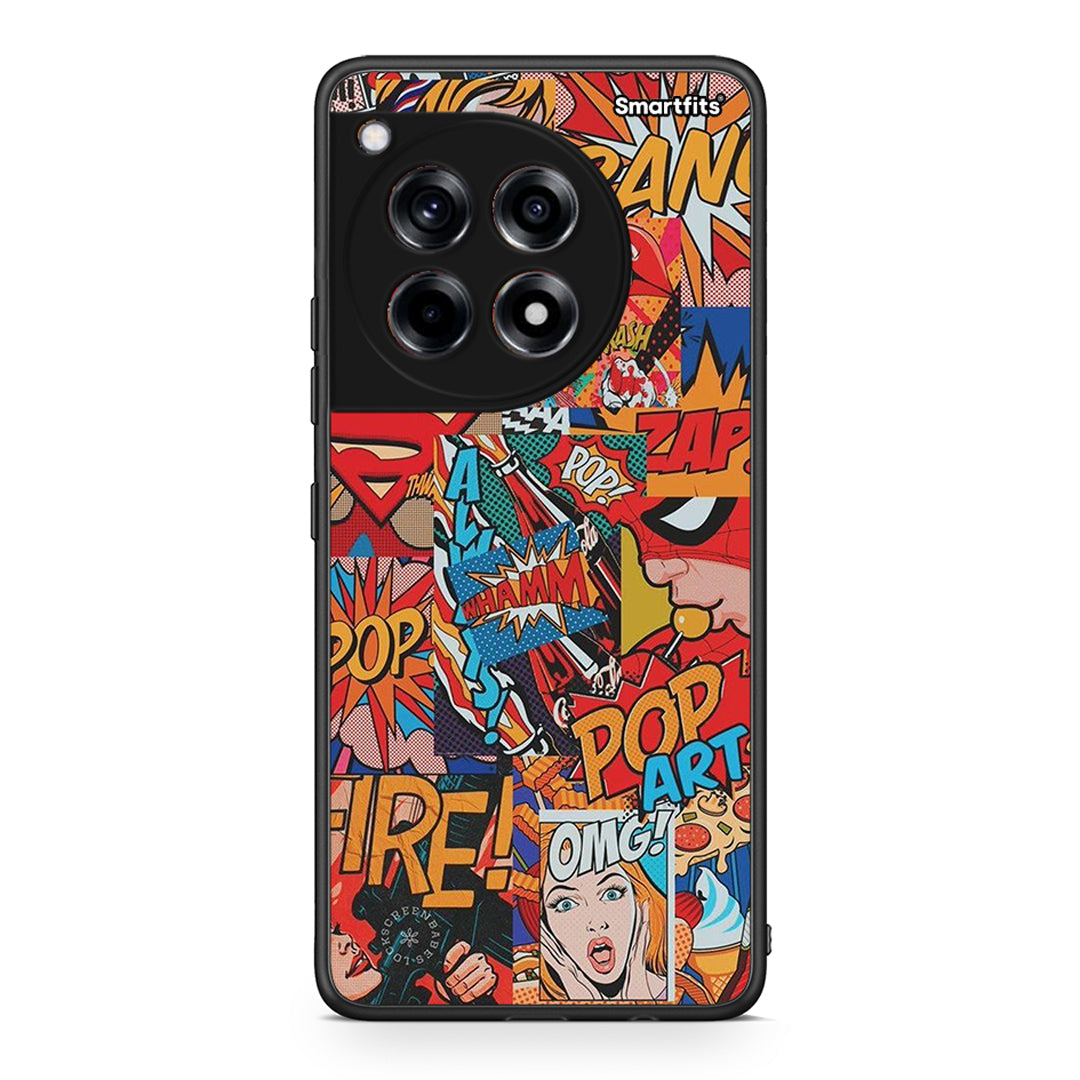 OnePlus 12R 5G PopArt OMG θήκη από τη Smartfits με σχέδιο στο πίσω μέρος και μαύρο περίβλημα | Smartphone case with colorful back and black bezels by Smartfits