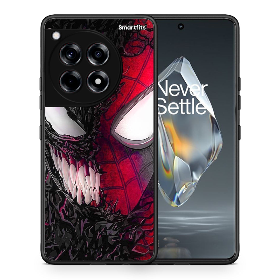 Θήκη OnePlus 12R 5G SpiderVenom PopArt από τη Smartfits με σχέδιο στο πίσω μέρος και μαύρο περίβλημα | OnePlus 12R 5G SpiderVenom PopArt case with colorful back and black bezels