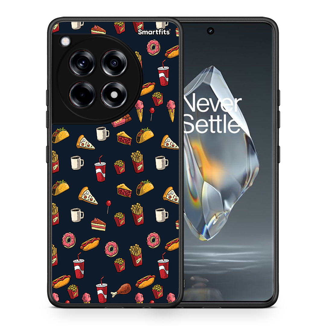Θήκη OnePlus 12R 5G Hungry Random από τη Smartfits με σχέδιο στο πίσω μέρος και μαύρο περίβλημα | OnePlus 12R 5G Hungry Random case with colorful back and black bezels