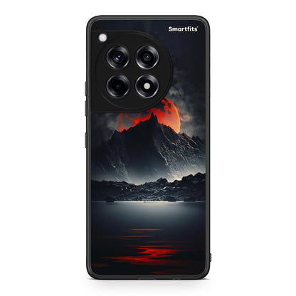OnePlus 12R 5G Red Full Moon θήκη από τη Smartfits με σχέδιο στο πίσω μέρος και μαύρο περίβλημα | Smartphone case with colorful back and black bezels by Smartfits