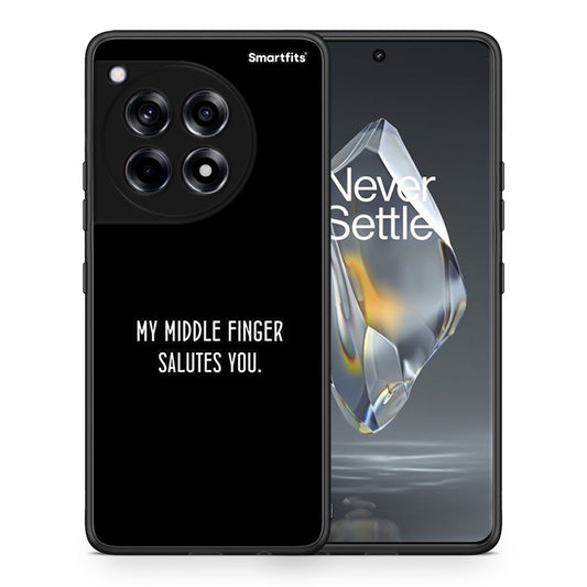 Θήκη OnePlus 12R 5G Salute από τη Smartfits με σχέδιο στο πίσω μέρος και μαύρο περίβλημα | OnePlus 12R 5G Salute case with colorful back and black bezels