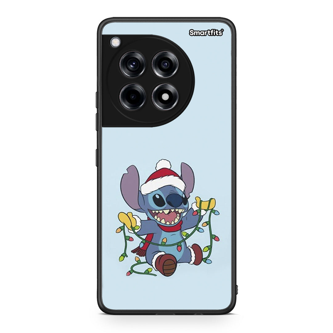 OnePlus 12R 5G Santa Stich θήκη από τη Smartfits με σχέδιο στο πίσω μέρος και μαύρο περίβλημα | Smartphone case with colorful back and black bezels by Smartfits