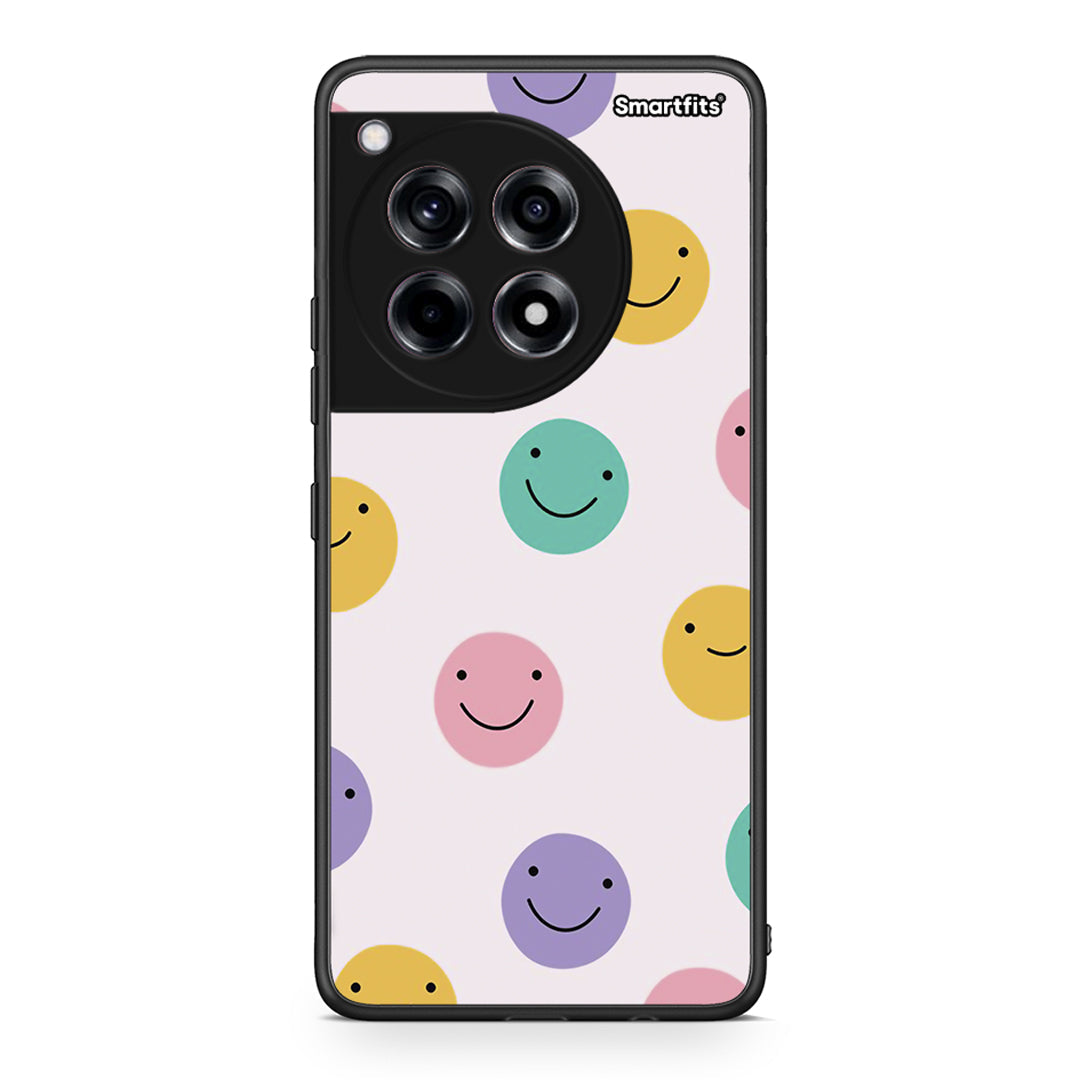 OnePlus 12R 5G Smiley Faces θήκη από τη Smartfits με σχέδιο στο πίσω μέρος και μαύρο περίβλημα | Smartphone case with colorful back and black bezels by Smartfits
