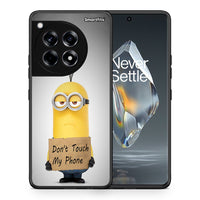 Thumbnail for Θήκη OnePlus 12R 5G Minion Text από τη Smartfits με σχέδιο στο πίσω μέρος και μαύρο περίβλημα | OnePlus 12R 5G Minion Text case with colorful back and black bezels