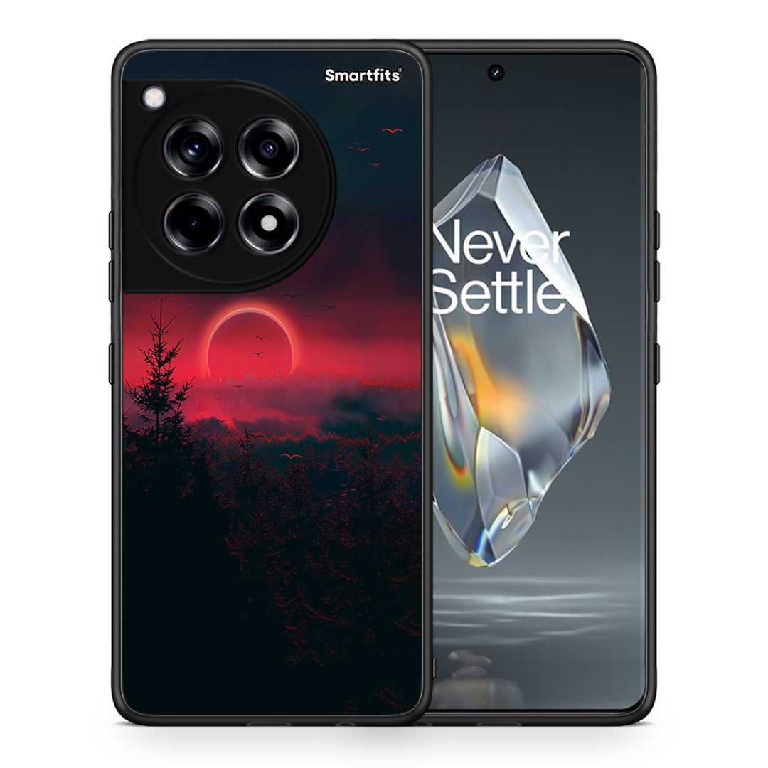 Θήκη OnePlus 12R 5G Sunset Tropic από τη Smartfits με σχέδιο στο πίσω μέρος και μαύρο περίβλημα | OnePlus 12R 5G Sunset Tropic case with colorful back and black bezels