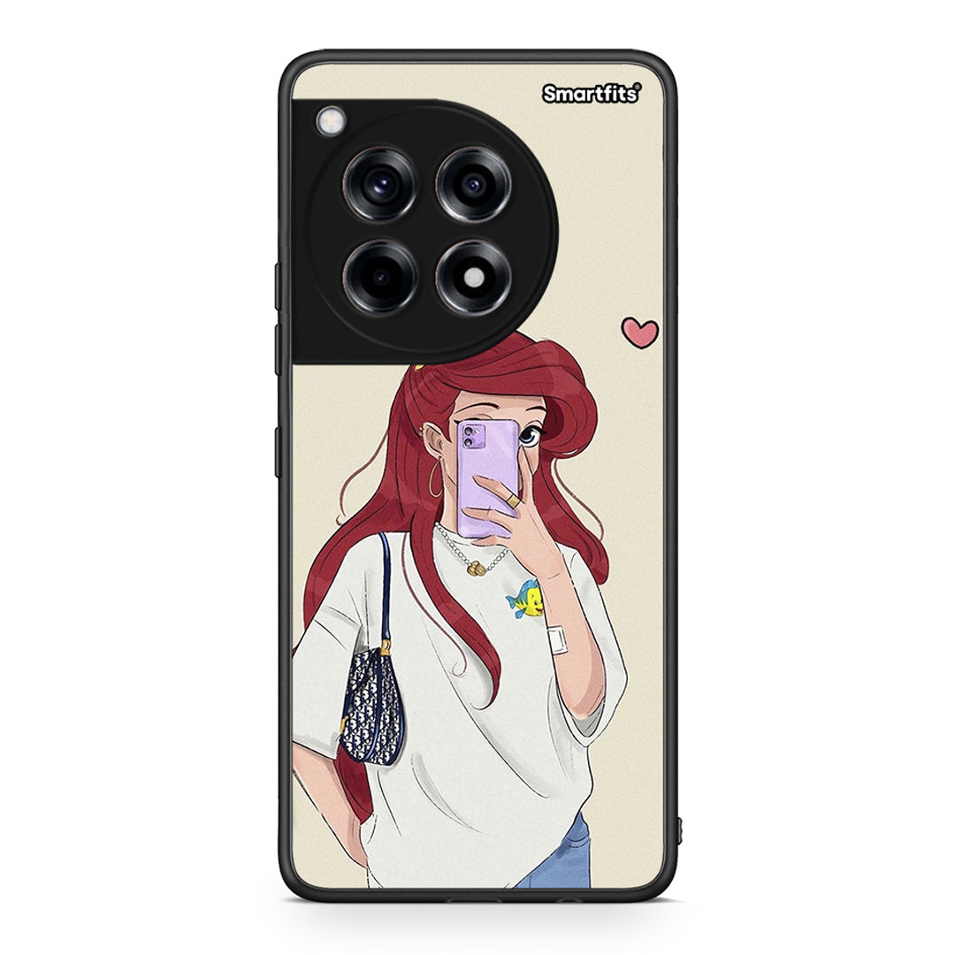 OnePlus 12R 5G Walking Mermaid Θήκη από τη Smartfits με σχέδιο στο πίσω μέρος και μαύρο περίβλημα | Smartphone case with colorful back and black bezels by Smartfits