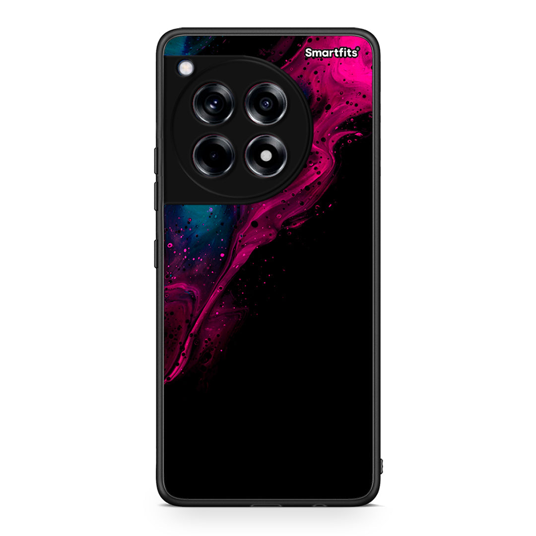 4 - OnePlus 12R 5G Pink Black Watercolor case, cover, bumper