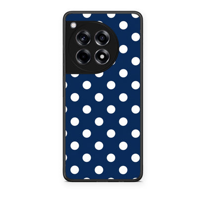 Θήκη OnePlus 12R 5G White Large Polka Dots on Navy από τη Smartfits με σχέδιο στο πίσω μέρος και μαύρο περίβλημα | OnePlus 12R 5G White Large Polka Dots on Navy case with colorful back and black bezels