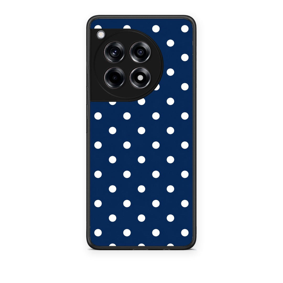 Θήκη OnePlus 12R 5G White Small Polka Dots on Navy από τη Smartfits με σχέδιο στο πίσω μέρος και μαύρο περίβλημα | OnePlus 12R 5G White Small Polka Dots on Navy case with colorful back and black bezels