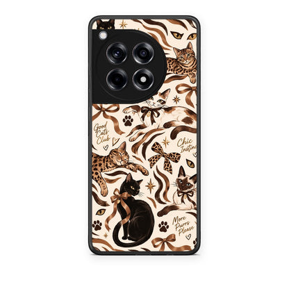 Θήκη OnePlus 12R 5G Wild Cats and Animal Print Collage από τη Smartfits με σχέδιο στο πίσω μέρος και μαύρο περίβλημα | OnePlus 12R 5G Wild Cats and Animal Print Collage case with colorful back and black bezels