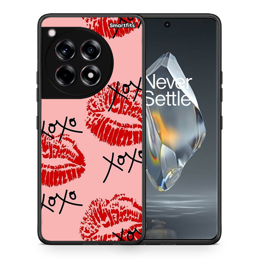 Θήκη OnePlus 12R 5G XOXO Lips από τη Smartfits με σχέδιο στο πίσω μέρος και μαύρο περίβλημα | OnePlus 12R 5G XOXO Lips case with colorful back and black bezels