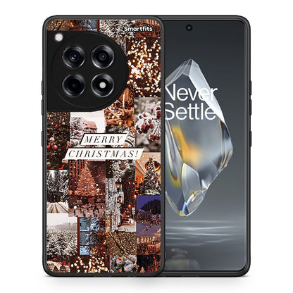 Θήκη OnePlus 12R 5G Xmas Collage από τη Smartfits με σχέδιο στο πίσω μέρος και μαύρο περίβλημα | OnePlus 12R 5G Xmas Collage case with colorful back and black bezels