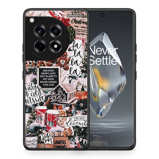 Θήκη OnePlus 12R 5G Xmas Habbits από τη Smartfits με σχέδιο στο πίσω μέρος και μαύρο περίβλημα | OnePlus 12R 5G Xmas Habbits case with colorful back and black bezels