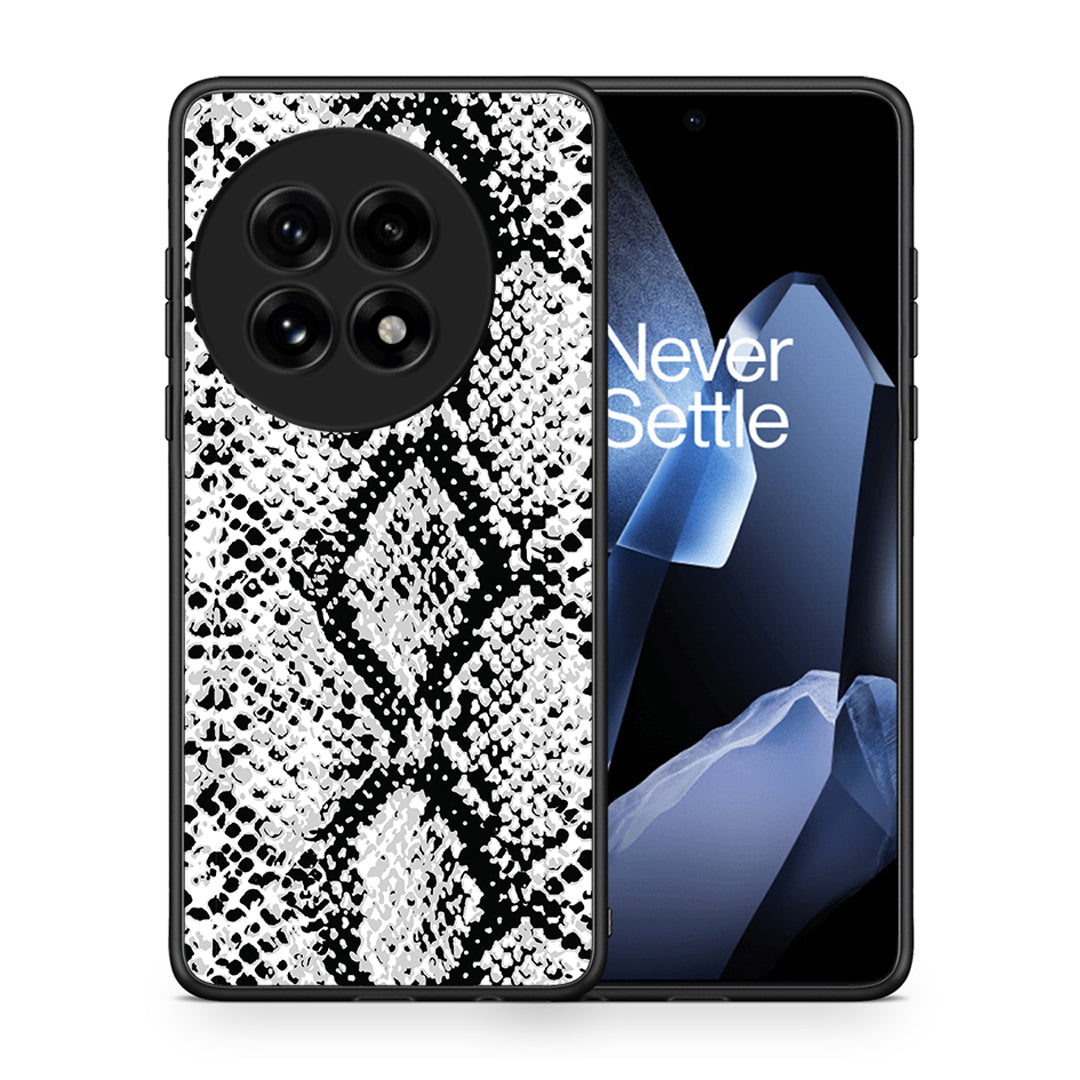 Θήκη OnePlus 13 White Snake Animal από τη Smartfits με σχέδιο στο πίσω μέρος και μαύρο περίβλημα | OnePlus 13 White Snake Animal case with colorful back and black bezels