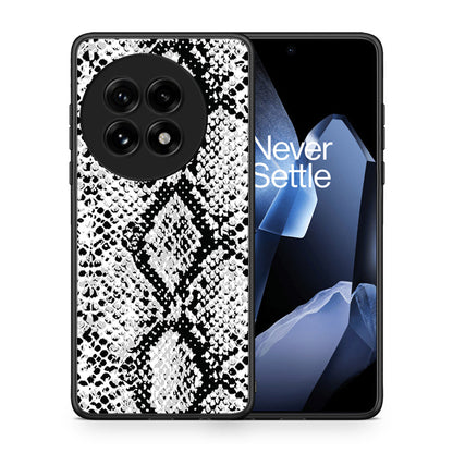 Θήκη OnePlus 13 White Snake Animal από τη Smartfits με σχέδιο στο πίσω μέρος και μαύρο περίβλημα | OnePlus 13 White Snake Animal case with colorful back and black bezels