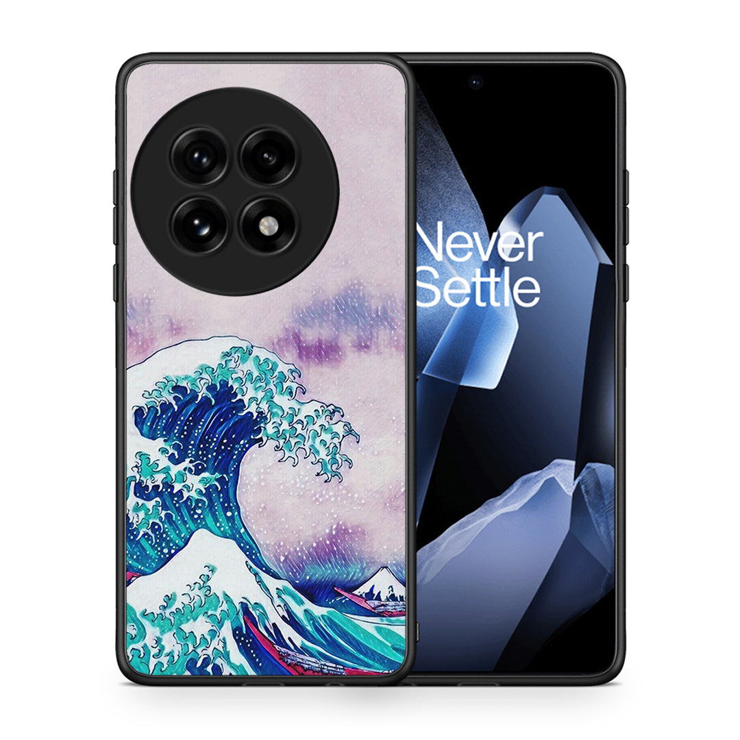 Θήκη OnePlus 13 Blue Waves από τη Smartfits με σχέδιο στο πίσω μέρος και μαύρο περίβλημα | OnePlus 13 Blue Waves case with colorful back and black bezels