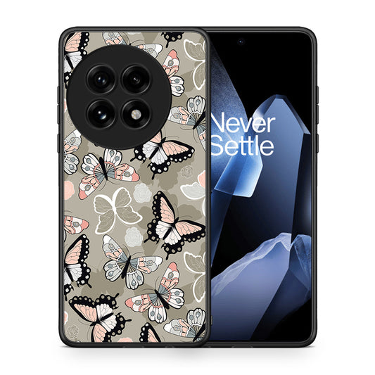 Θήκη OnePlus 13 Butterflies Boho από τη Smartfits με σχέδιο στο πίσω μέρος και μαύρο περίβλημα | OnePlus 13 Butterflies Boho case with colorful back and black bezels