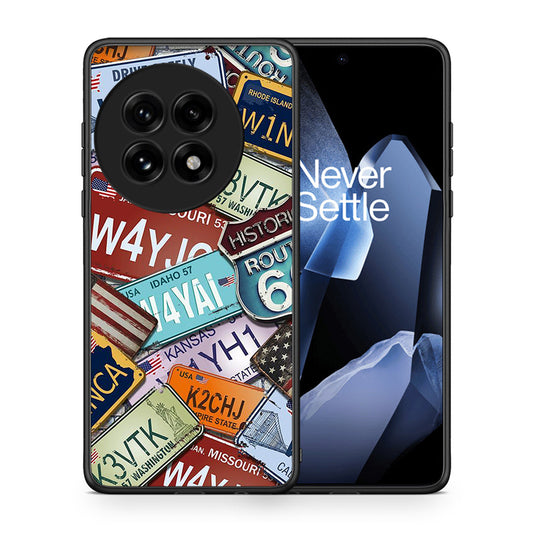 Θήκη OnePlus 13 Car Plates από τη Smartfits με σχέδιο στο πίσω μέρος και μαύρο περίβλημα | OnePlus 13 Car Plates case with colorful back and black bezels