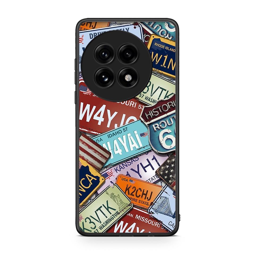 OnePlus 13 Car Plates θήκη από τη Smartfits με σχέδιο στο πίσω μέρος και μαύρο περίβλημα | Smartphone case with colorful back and black bezels by Smartfits