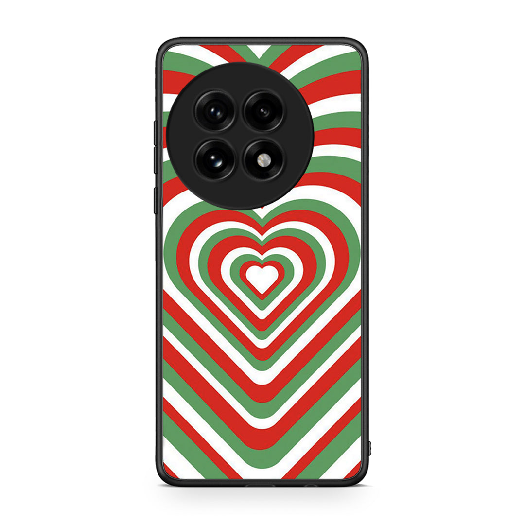 OnePlus 13 Christmas Hearts θήκη από τη Smartfits με σχέδιο στο πίσω μέρος και μαύρο περίβλημα | Smartphone case with colorful back and black bezels by Smartfits