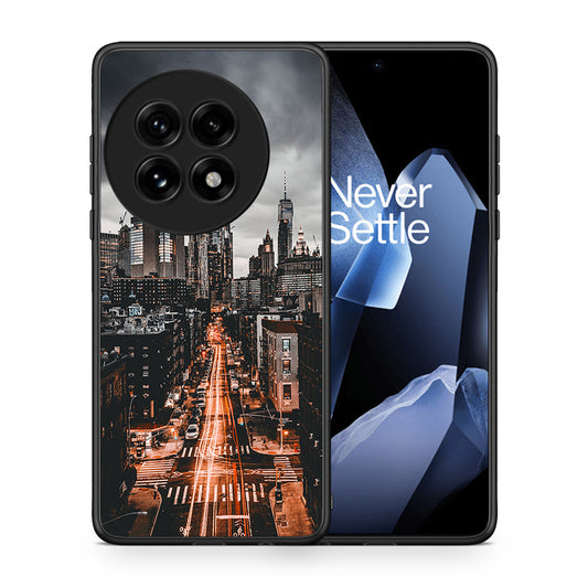 Θήκη OnePlus 13 City Lights από τη Smartfits με σχέδιο στο πίσω μέρος και μαύρο περίβλημα | OnePlus 13 City Lights case with colorful back and black bezels