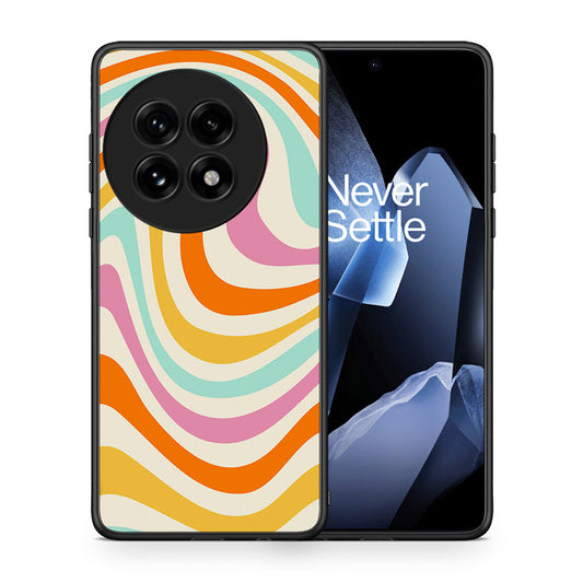 Θήκη OnePlus 13 Colourful Waves από τη Smartfits με σχέδιο στο πίσω μέρος και μαύρο περίβλημα | OnePlus 13 Colourful Waves case with colorful back and black bezels