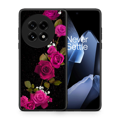 Θήκη OnePlus 13 Red Roses Flower από τη Smartfits με σχέδιο στο πίσω μέρος και μαύρο περίβλημα | OnePlus 13 Red Roses Flower case with colorful back and black bezels