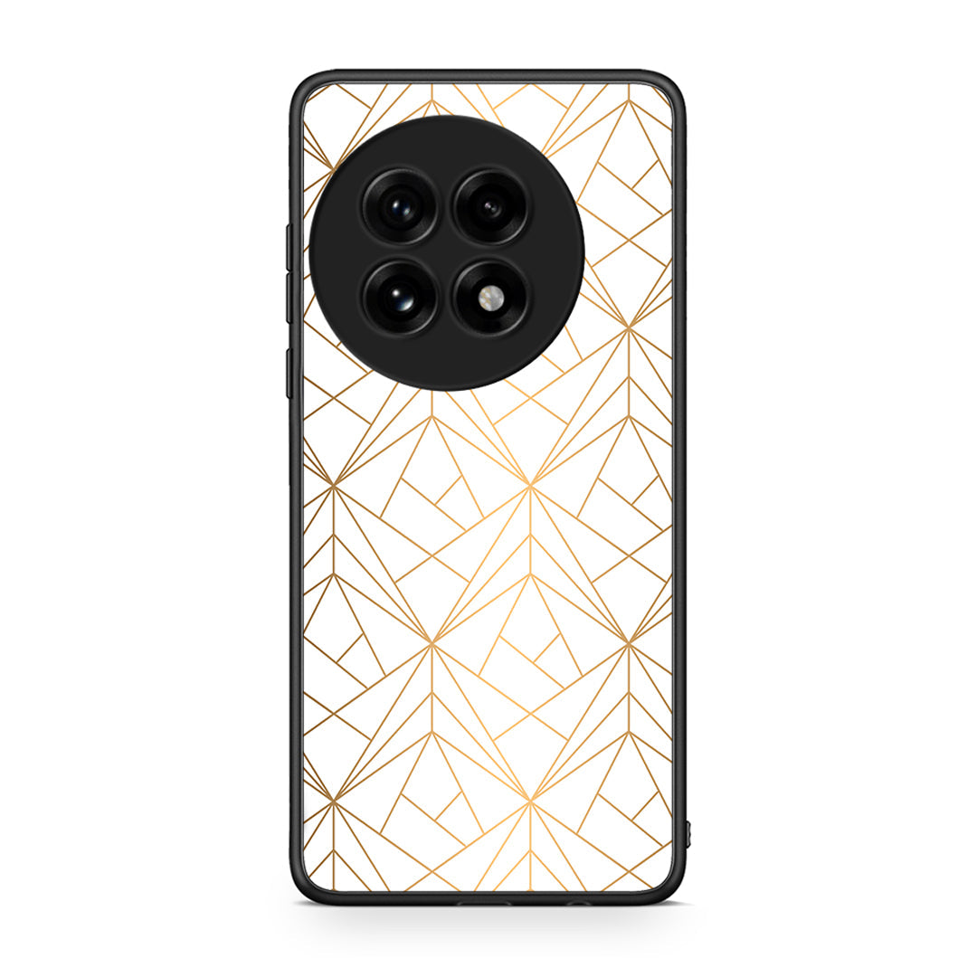 111 - OnePlus 13 Luxury White Geometric case, cover, bumper