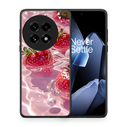 Θήκη OnePlus 13 Juicy Strawberries από τη Smartfits με σχέδιο στο πίσω μέρος και μαύρο περίβλημα | OnePlus 13 Juicy Strawberries case with colorful back and black bezels