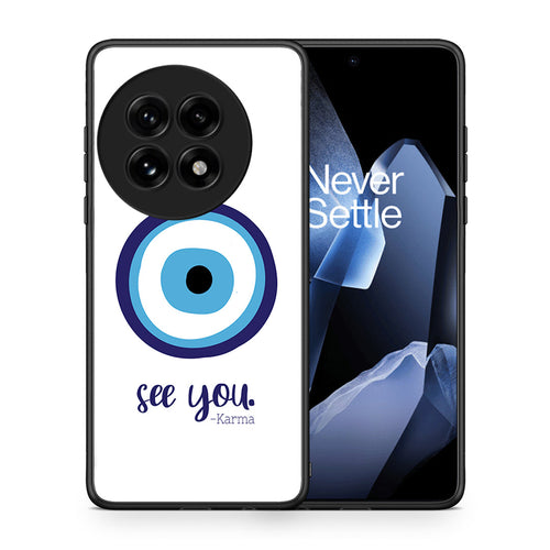 Θήκη OnePlus 13 Karma Says από τη Smartfits με σχέδιο στο πίσω μέρος και μαύρο περίβλημα | OnePlus 13 Karma Says case with colorful back and black bezels