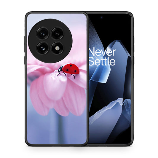 Θήκη OnePlus 13 Ladybug Flower από τη Smartfits με σχέδιο στο πίσω μέρος και μαύρο περίβλημα | OnePlus 13 Ladybug Flower case with colorful back and black bezels