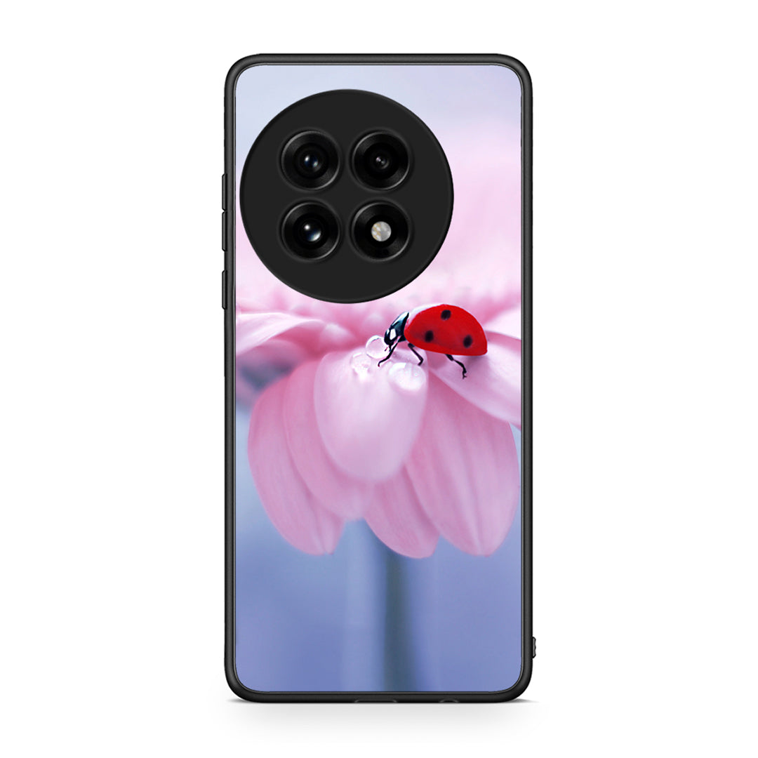 OnePlus 13 Ladybug Flower θήκη από τη Smartfits με σχέδιο στο πίσω μέρος και μαύρο περίβλημα | Smartphone case with colorful back and black bezels by Smartfits