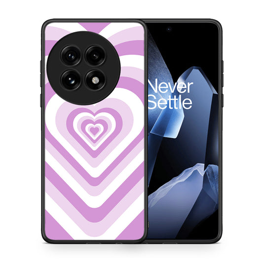 Θήκη OnePlus 13 Lilac Hearts από τη Smartfits με σχέδιο στο πίσω μέρος και μαύρο περίβλημα | OnePlus 13 Lilac Hearts case with colorful back and black bezels