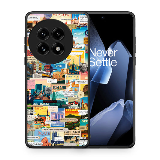 Θήκη OnePlus 13 Live To Travel από τη Smartfits με σχέδιο στο πίσω μέρος και μαύρο περίβλημα | OnePlus 13 Live To Travel case with colorful back and black bezels