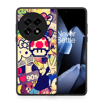 Θήκη OnePlus 13 Love The 90s από τη Smartfits με σχέδιο στο πίσω μέρος και μαύρο περίβλημα | OnePlus 13 Love The 90s case with colorful back and black bezels