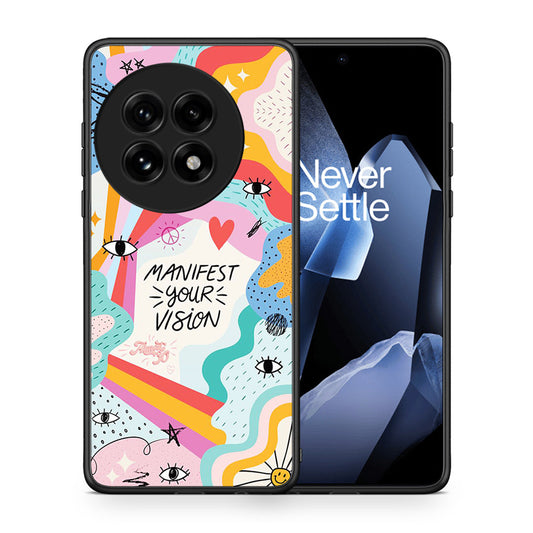 Θήκη OnePlus 13 Manifest Your Vision από τη Smartfits με σχέδιο στο πίσω μέρος και μαύρο περίβλημα | OnePlus 13 Manifest Your Vision case with colorful back and black bezels