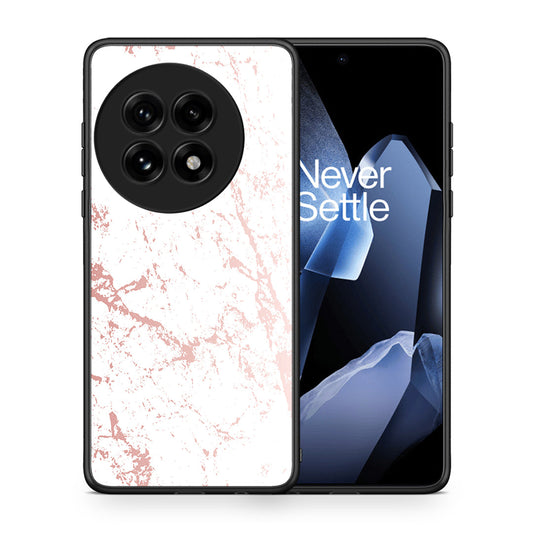 Θήκη OnePlus 13 Pink Splash Marble από τη Smartfits με σχέδιο στο πίσω μέρος και μαύρο περίβλημα | OnePlus 13 Pink Splash Marble case with colorful back and black bezels