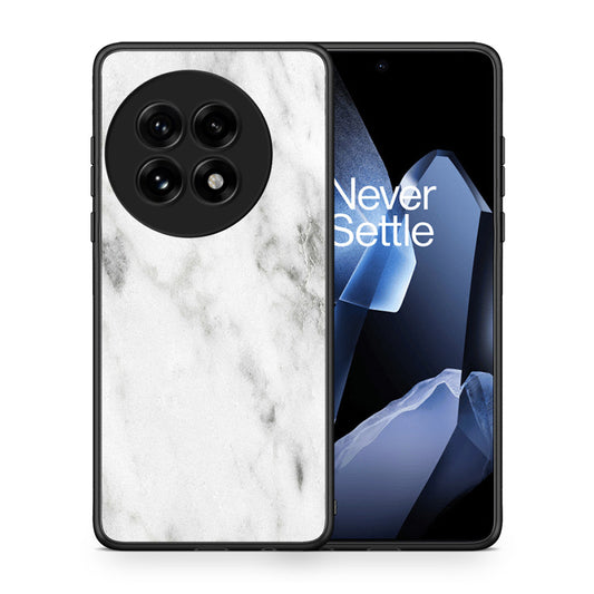 Θήκη OnePlus 13 White Marble από τη Smartfits με σχέδιο στο πίσω μέρος και μαύρο περίβλημα | OnePlus 13 White Marble case with colorful back and black bezels