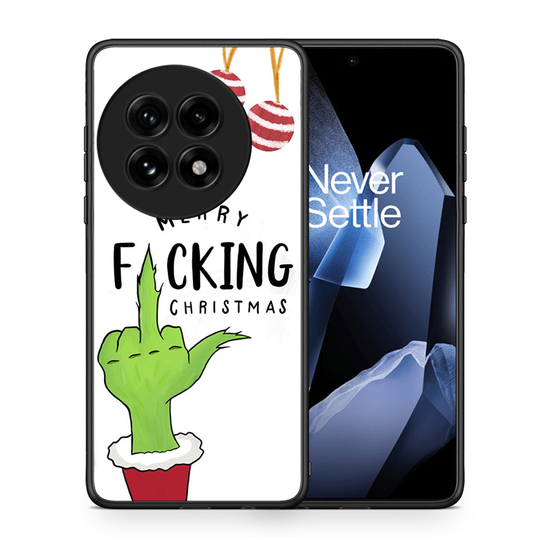 Θήκη OnePlus 13 Merry F Xmas από τη Smartfits με σχέδιο στο πίσω μέρος και μαύρο περίβλημα | OnePlus 13 Merry F Xmas case with colorful back and black bezels