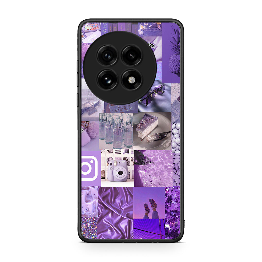 OnePlus 13 Purple Aesthetic Collage θήκη από τη Smartfits με σχέδιο στο πίσω μέρος και μαύρο περίβλημα | Smartphone case with colorful back and black bezels by Smartfits