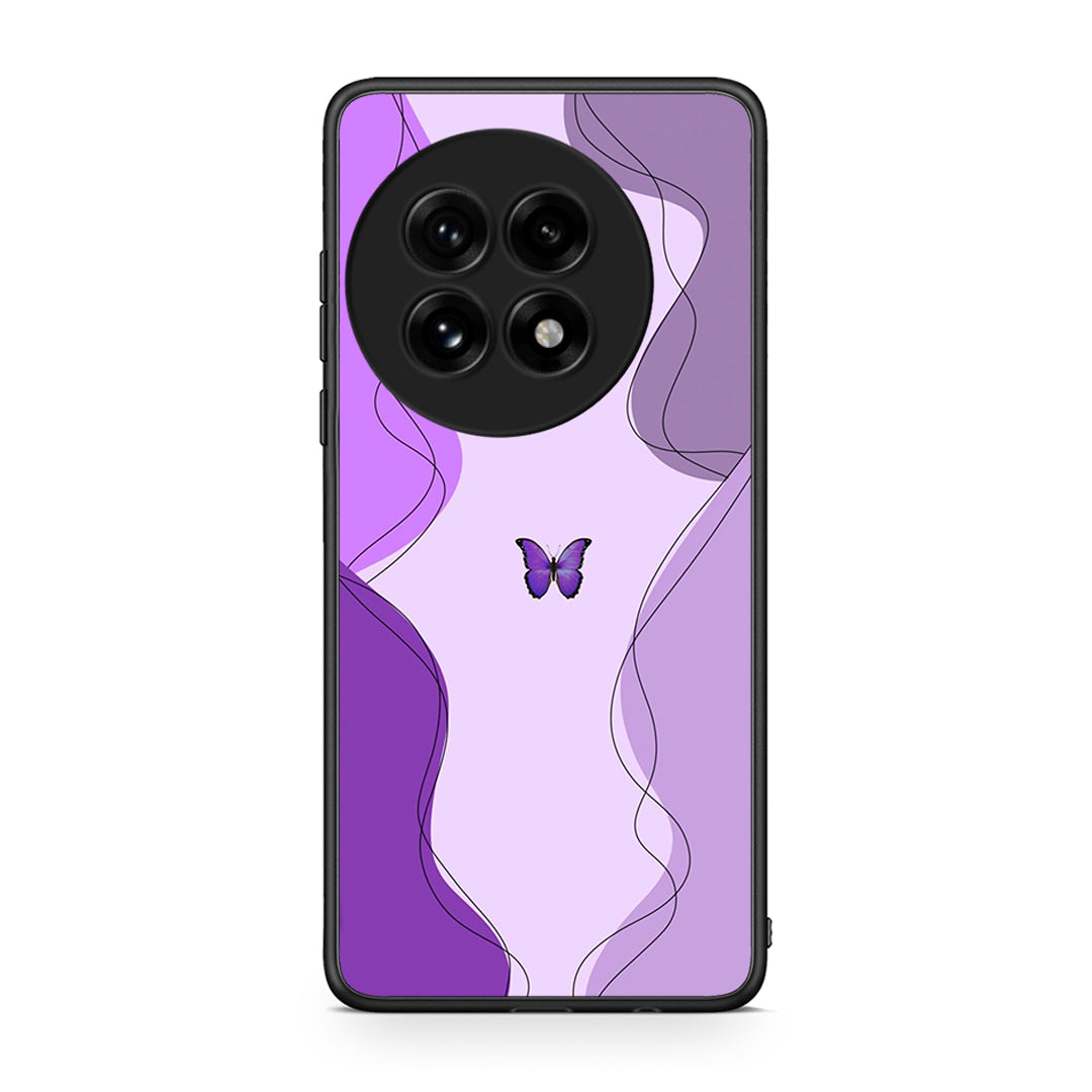 OnePlus 13 Purple Mariposa Θήκη Αγίου Βαλεντίνου από τη Smartfits με σχέδιο στο πίσω μέρος και μαύρο περίβλημα | Smartphone case with colorful back and black bezels by Smartfits