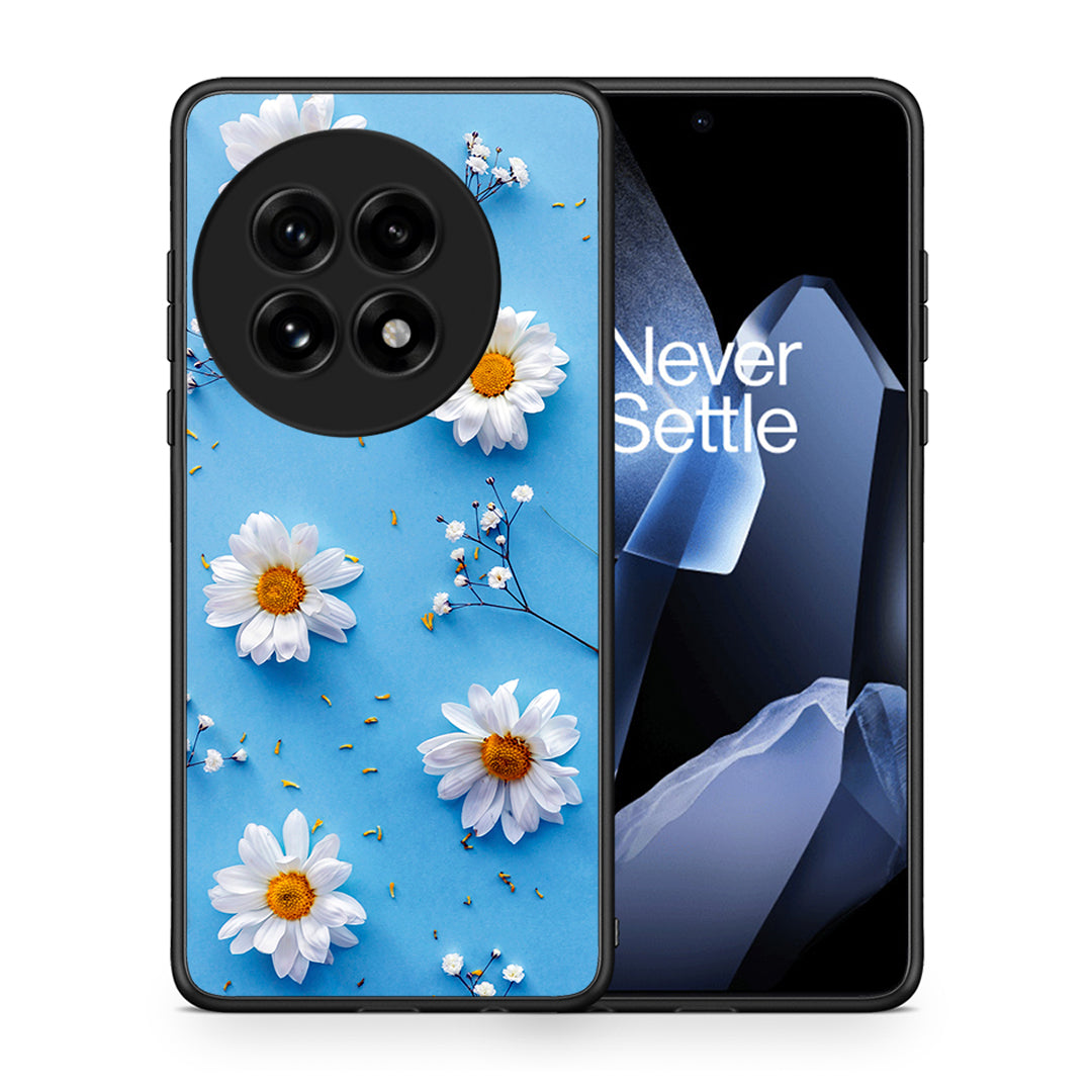 Θήκη OnePlus 13 Real Daisies από τη Smartfits με σχέδιο στο πίσω μέρος και μαύρο περίβλημα | OnePlus 13 Real Daisies case with colorful back and black bezels