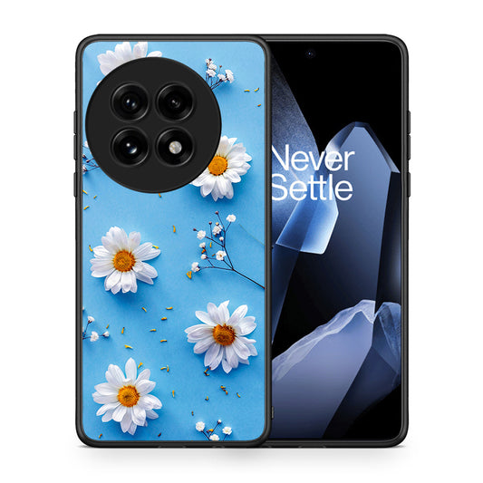 Θήκη OnePlus 13 Real Daisies από τη Smartfits με σχέδιο στο πίσω μέρος και μαύρο περίβλημα | OnePlus 13 Real Daisies case with colorful back and black bezels