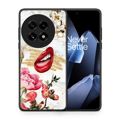 Θήκη OnePlus 13 Red Lips από τη Smartfits με σχέδιο στο πίσω μέρος και μαύρο περίβλημα | OnePlus 13 Red Lips case with colorful back and black bezels