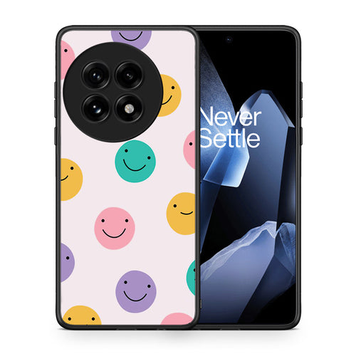 Θήκη OnePlus 13 Smiley Faces από τη Smartfits με σχέδιο στο πίσω μέρος και μαύρο περίβλημα | OnePlus 13 Smiley Faces case with colorful back and black bezels