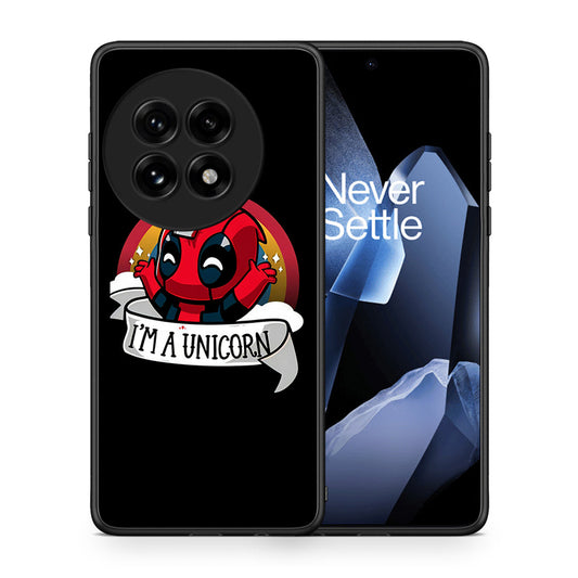 Θήκη OnePlus 13 Unicorn Deadpool από τη Smartfits με σχέδιο στο πίσω μέρος και μαύρο περίβλημα | OnePlus 13 Unicorn Deadpool case with colorful back and black bezels