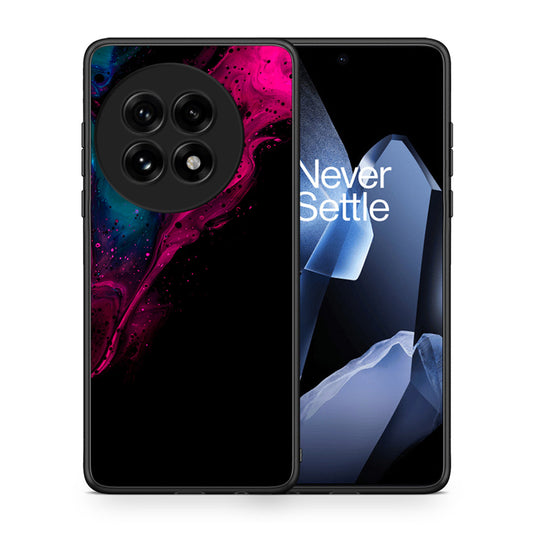 Θήκη OnePlus 13 Pink Black Watercolor από τη Smartfits με σχέδιο στο πίσω μέρος και μαύρο περίβλημα | OnePlus 13 Pink Black Watercolor case with colorful back and black bezels