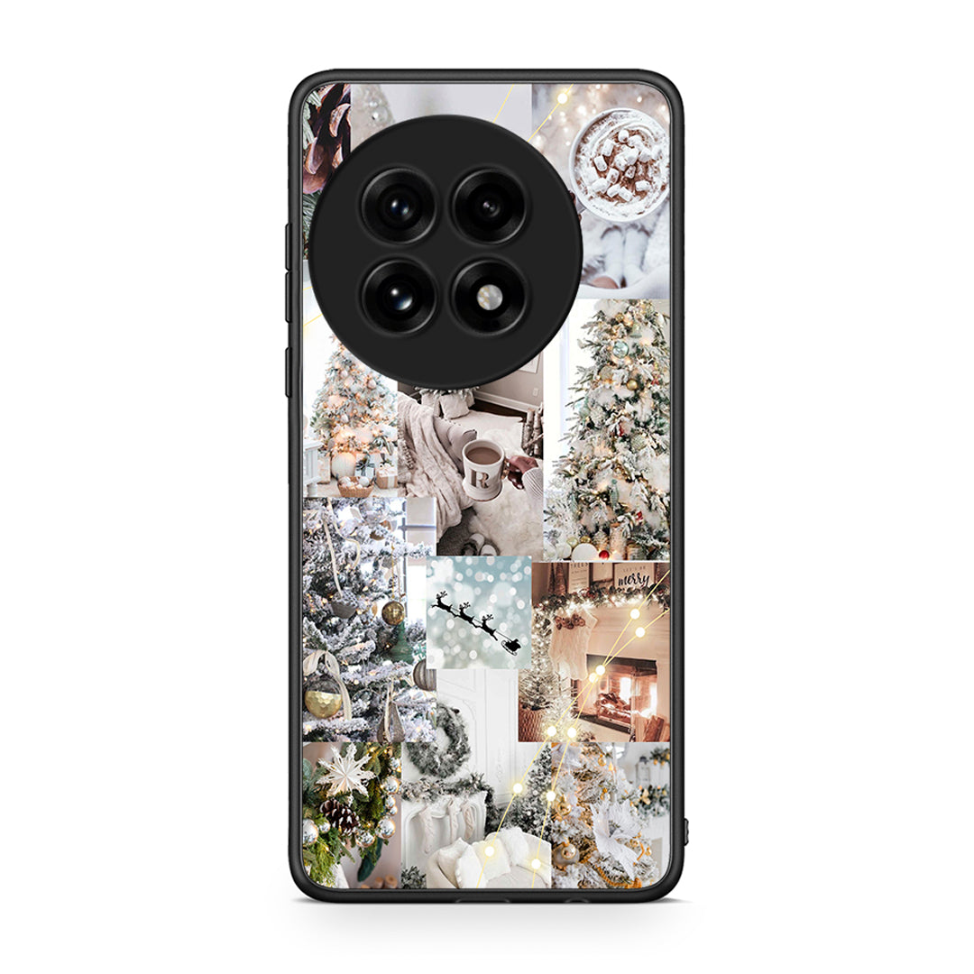 OnePlus 13 White Christmas θήκη από τη Smartfits με σχέδιο στο πίσω μέρος και μαύρο περίβλημα | Smartphone case with colorful back and black bezels by Smartfits